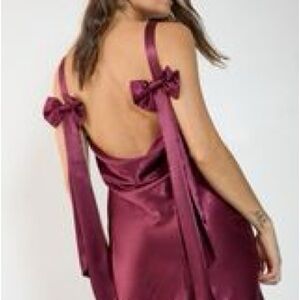 Nasty Gal Cowl Back Bow Strap Cut Maxi Dress